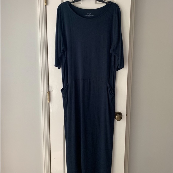 J. Jill Dresses & Skirts - JJILL navy maxi dress with pockets and slits